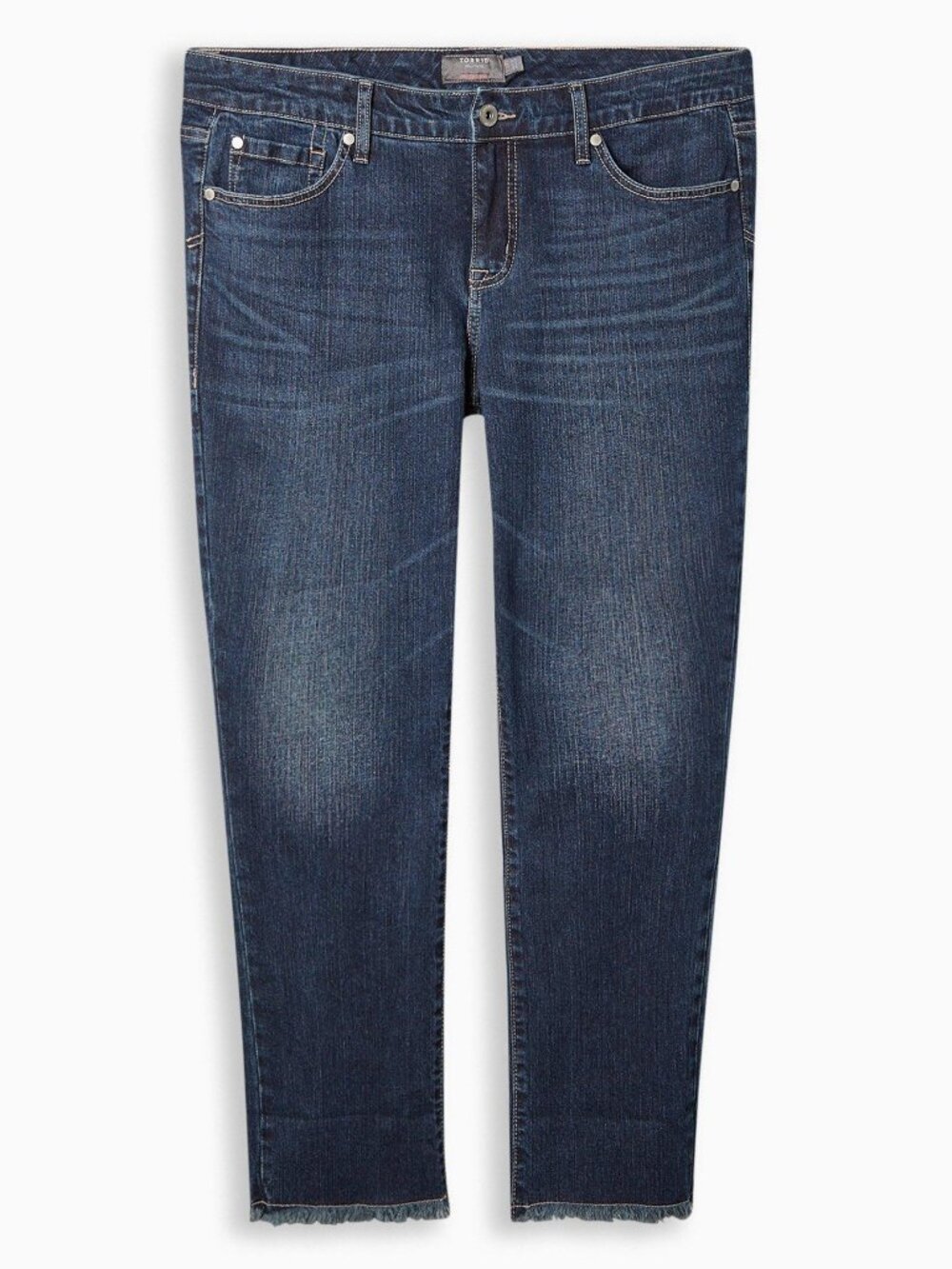 NWT Crop Boyfriend Straight Vintage Stretch Mid-Rise Jean cropped raw hem Sz 22